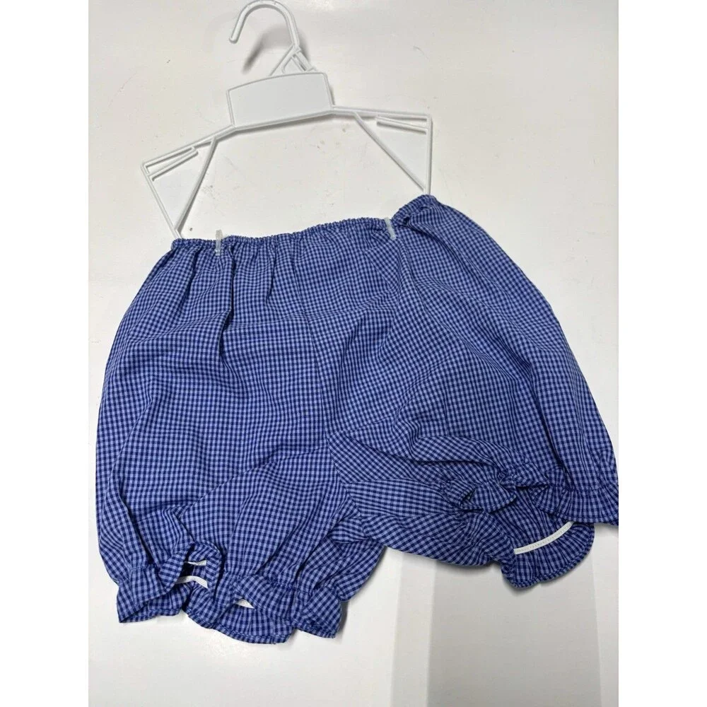 Petit Ami 6M Blue Gingham Hand Smocked Bishop Dress w/ Bloomers NWT